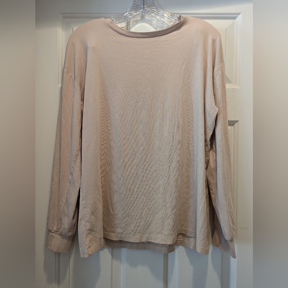 Princess Polly Sweatshirt Long Sleeve Cream Ivory Top 100% Cotton Size M/L *GUC